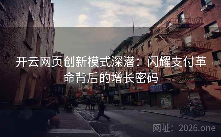 开云网页创新模式深潜：闪耀支付革命背后的增长密码  第2张
