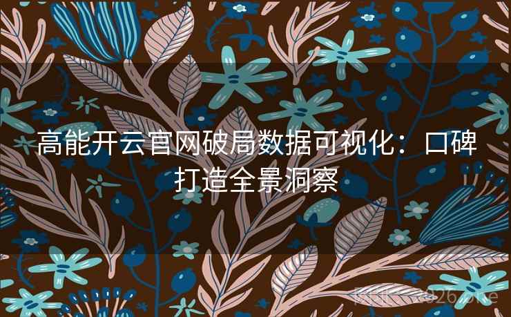 高能开云官网破局数据可视化：口碑打造全景洞察  第1张