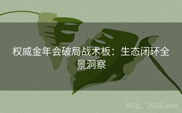 权威金年会破局战术板：生态闭环全景洞察  第2张