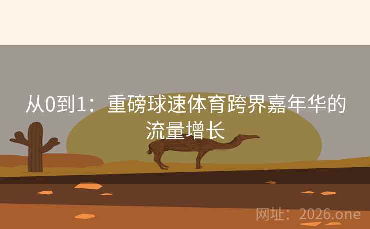 从0到1：重磅球速体育跨界嘉年华的流量增长  第2张