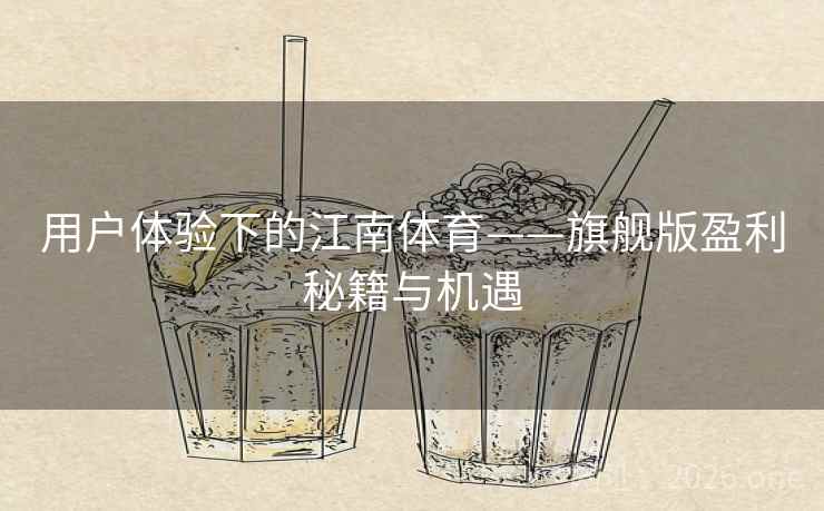 用户体验下的江南体育——旗舰版盈利秘籍与机遇