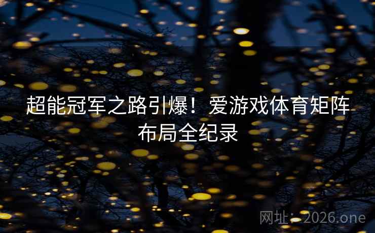 超能冠军之路引爆！爱游戏体育矩阵布局全纪录  第2张